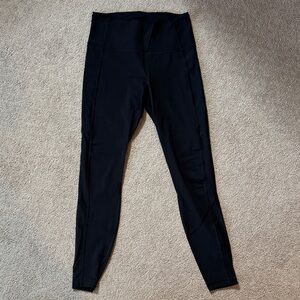 Lululemon Athletica Midnight Black Leggings Mesh side panel